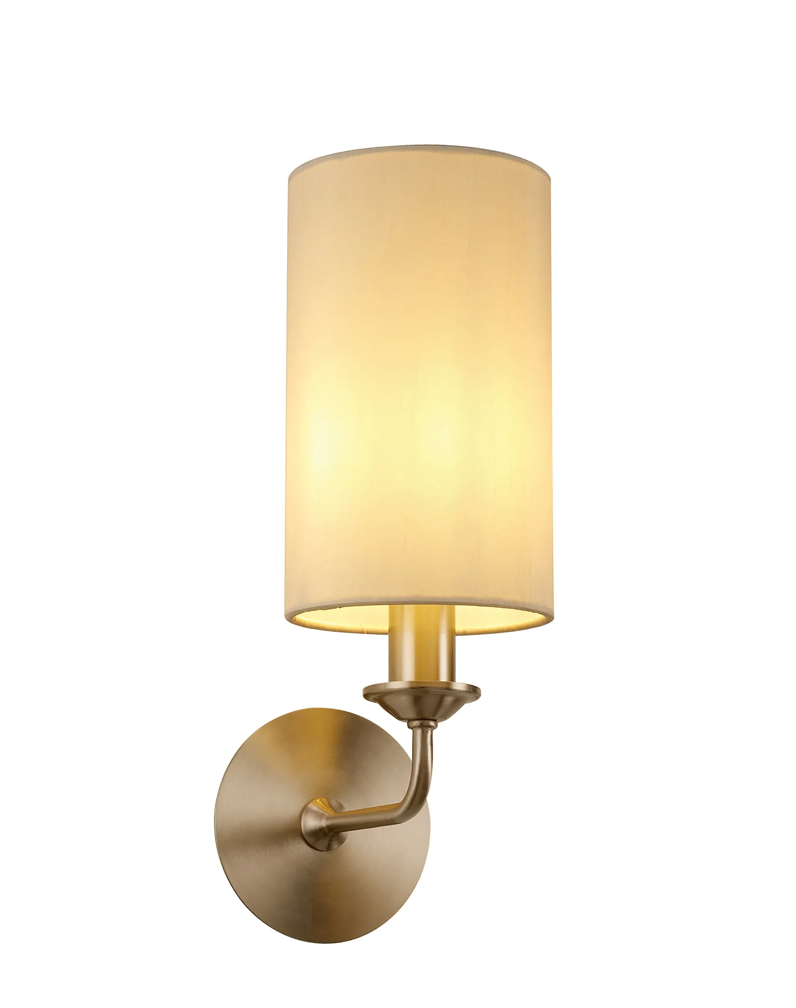 DK0064  Banyan Wall Lamp 1 Light Satin Nickel, Ivory Pearl